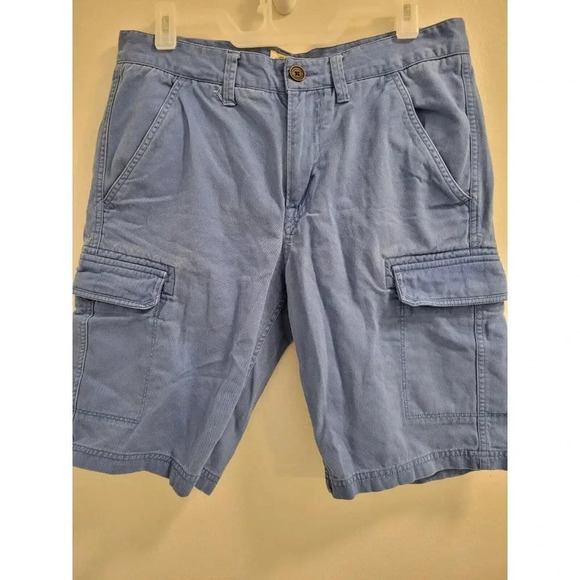 Timberland Mens Classic Cargo Chino Light Blue Distressed Shorts Size 33 - Picture 1 of 12